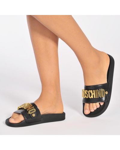 moschino women's pool slides