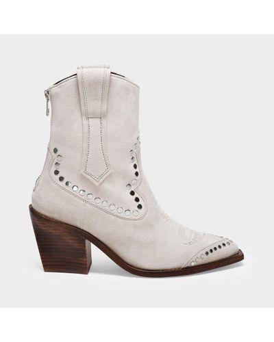 Zadig & Voltaire Cara Ankle Boots - White