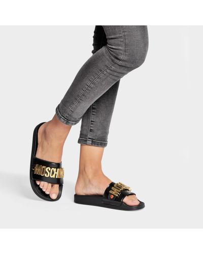 moschino women's pool slides
