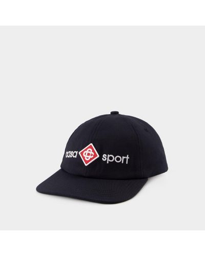 Casablancabrand Embroidered Casa Sport Logo Hat - - Black - Cotton - Blue