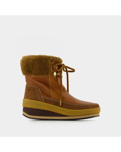 See By Chloé Brown Leather Ankle Boots