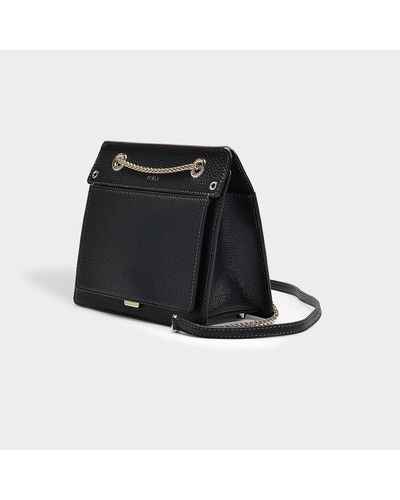furla black bolsa with gold chain
