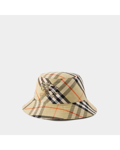 Burberry Bias Check Bucket Hat - Natural