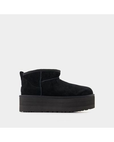 UGG Classic Ultra Mini Platform Ankle Boots - Black