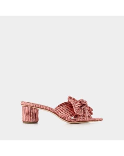 Loeffler Randall 50mm Metallic-effect Plissé Sandals - Pink