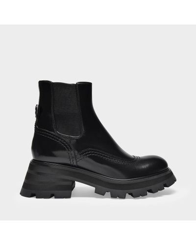 Alexander McQueen Upper And Ru Ankle Boots - Black