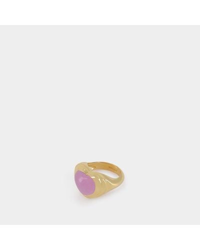 Missoma Purple Quartz Heart Ring - Metallic