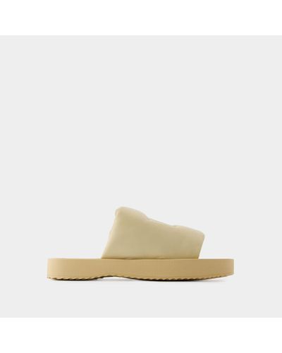 Burberry Lf Knight Slab Sandals - Natural