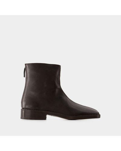 Lemaire Piped Zipped Boots - Black