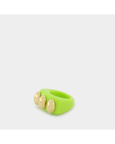 La Manso Lime Knuckle Duster Ring - Yellow
