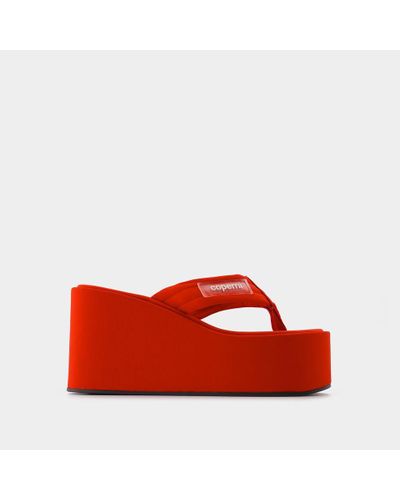 Coperni Branded Wedge Sandals - Red