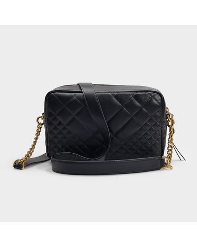 Versace Camera Bag In Black Quilted Lamb Leather - Lyst