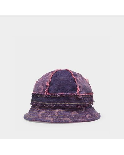 Marine Serre Moon Denim Hat - Purple