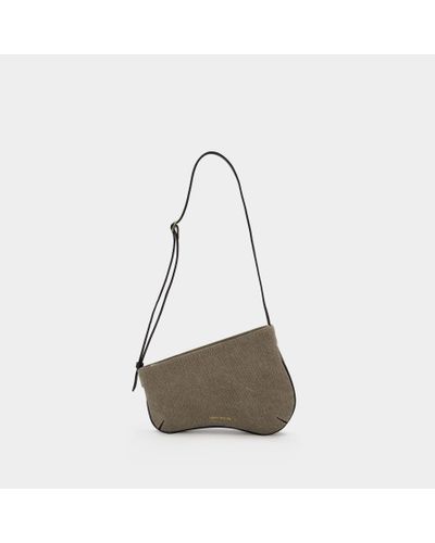 MANU Atelier Mini Curve Hobo Bag - - Grey/black - Denim