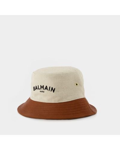 Balmain Logo Hat - Brown