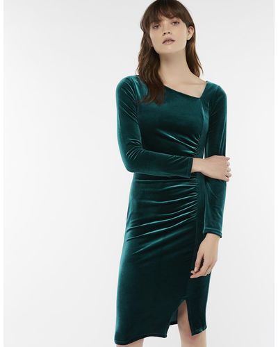 monsoon green velvet dress