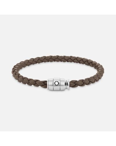 Montblanc Bracelet Steel 3 Rings Meisterstück Collection In Mastic Leather - Bracelets - Brown