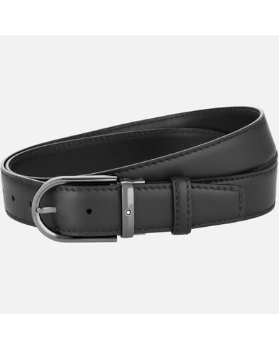 Montblanc Horseshoe Buckle Black 35 Mm Leather Belt