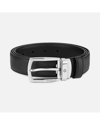 Montblanc Black 30 Mm Leather Belt