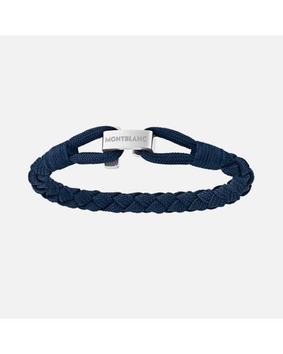 Montblanc Blue Wrap Me Bracelet In Nylon And Steel