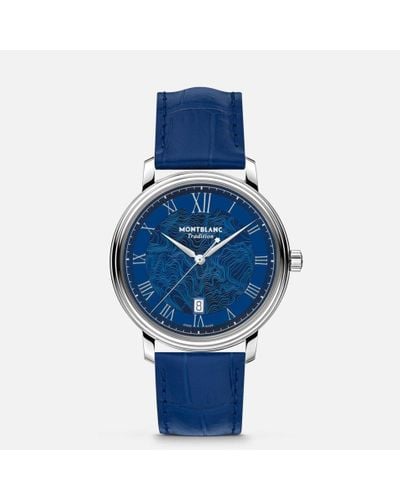 Montblanc Tradition Automatic Date 40 Mm - Wrist Watches - Blue