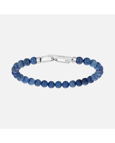 Montblanc Wrap Me Bracelet In Steel And Sodalite - Blue