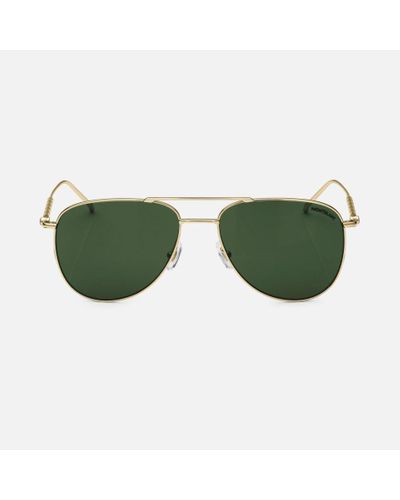 Montblanc Squared Sunglasses With Colored Metal Frame - Sunglasses - Green