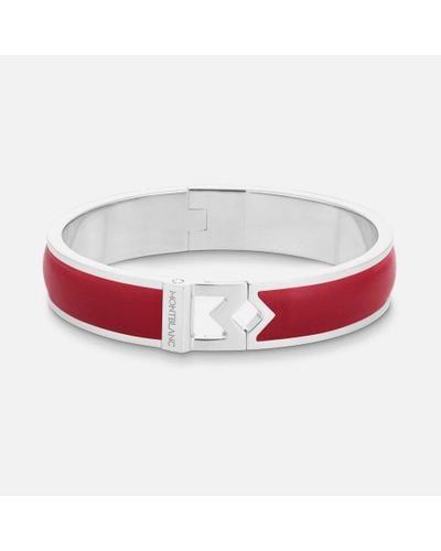 Montblanc Bangle Steel M Logo Red Leather