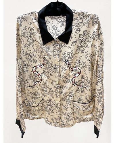 Morgan Lane Silky Long Sleeve Top Size Small W/ Snake Embroidery - Lyst