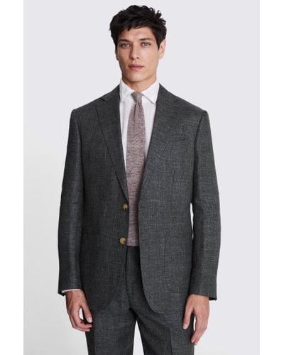 Moss Regular Fit Linen Suit Jacket - Grey