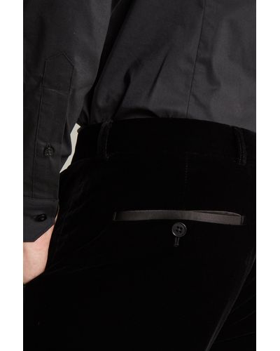 Moss London Slim Fit Black Velvet Dress 