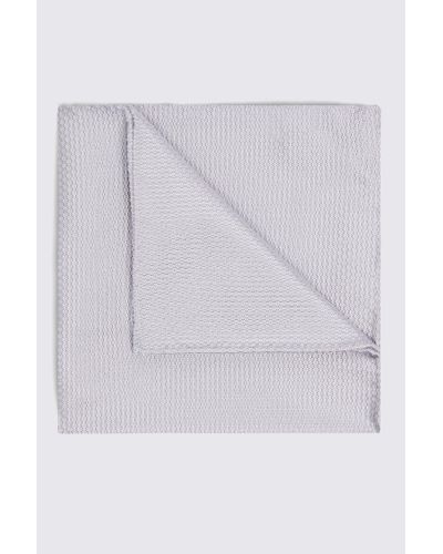 Moss Silk Semi-Plain Pocket Square - White