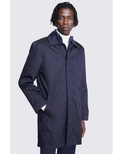 Moss Tailored Fit Raincoat - Blue