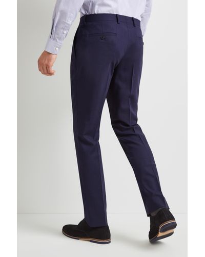 DKNY Wool Slim Fit Blue Check Trousers for Men - Lyst