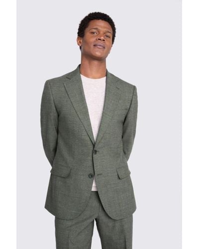 Moss Tailored Fit Puppytooth Performance Suit Jacket - Green
