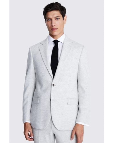 Moss Tailored Fit Light Donegal Suit Jacket - White