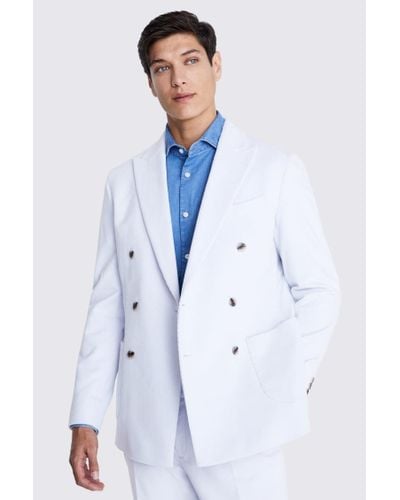 Moss Tailored Fit Light Corduroy Suit Jacket - White