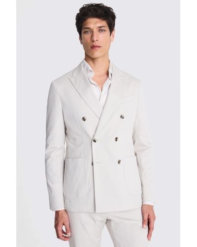 Moss Slim Fit Light Camel Suit Jacket - White