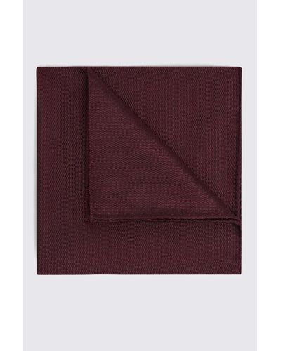 Moss Burgundy Silk Semi-Plain Pocket Square - Purple