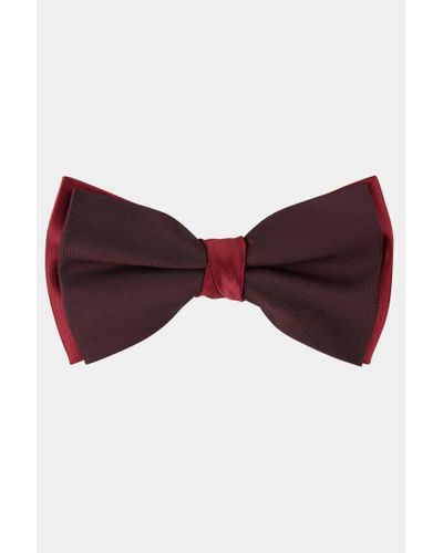 Moss Wine Contrast Contrast Bow Tie - Red