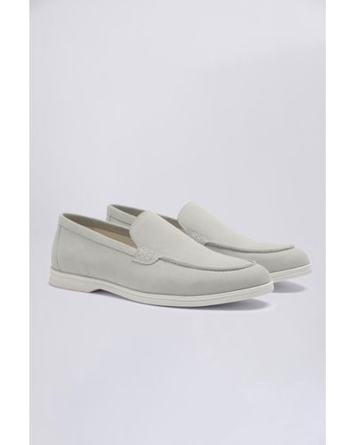 Moss Lewisham Ivory Suede Casual Loafers - Multicolour