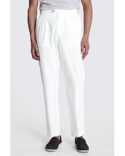 Moss Off Pleated Trousers - White