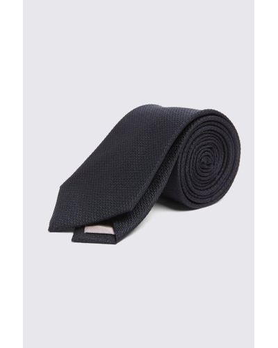 Moss Silk Semi-Plain Tie - Black