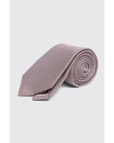 Moss Taupe Silk Semi-Plain Tie - Purple