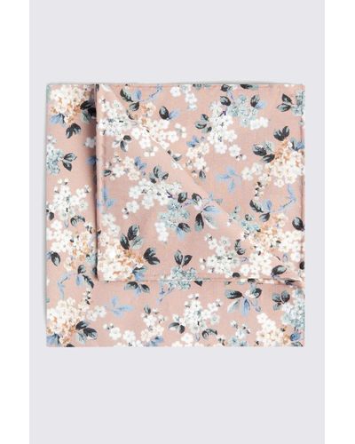 Liberty Dusty Ditsy Floral Pocket Square Made With Fabric - Pink