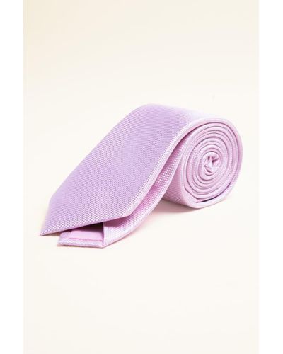 Moss Plain Natte Silk Tie - Purple