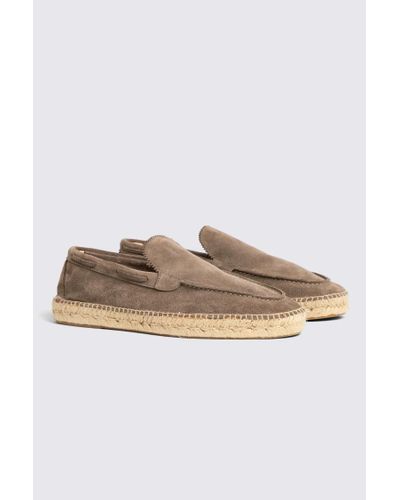 Moss Taupe Suede Espadrille - Natural