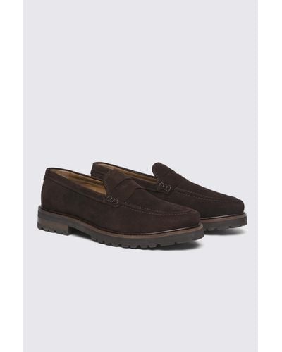 Moss Brown Suede Chunky Loafer - Multicolour