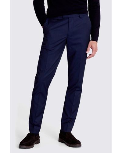 Moss Slim Fit Ink Stretch Trousers - Blue
