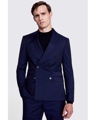 Moss Slim Fit Ink Stretch Suit Jacket - Blue